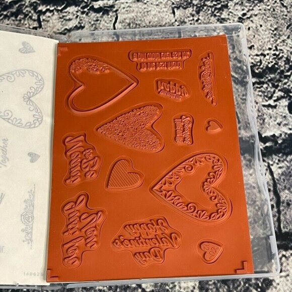 Stampin' Up MEANT TO BE Cling 13pc Stamp Set 148626 Hearts Love Valentines - Picture 10 of 10